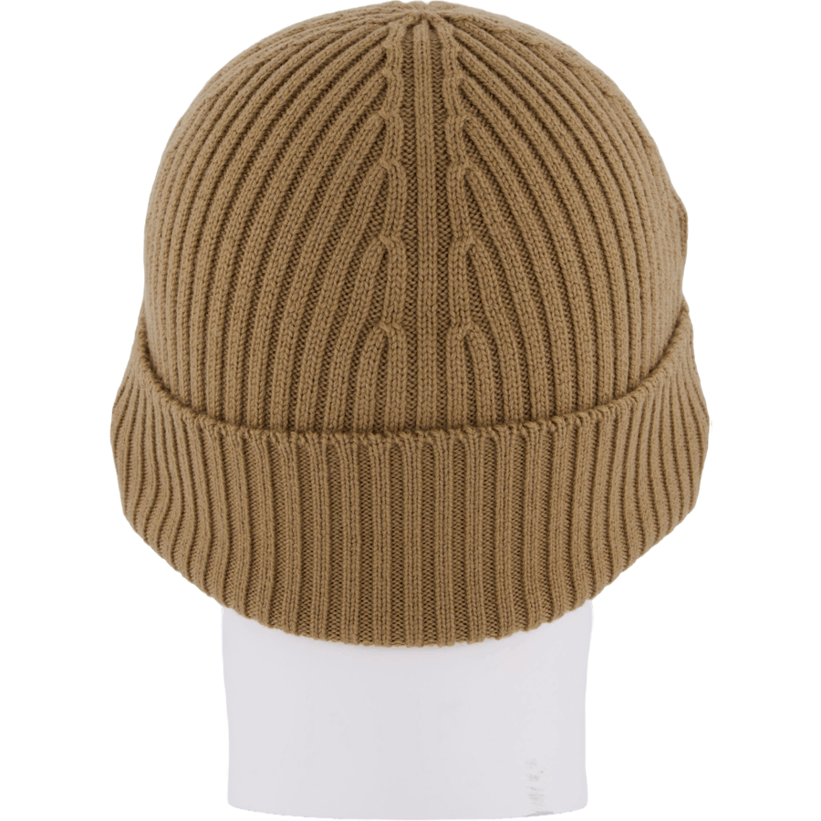 Rib Knit Brushed Wool Beanie Brown Dpc
