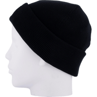 Ribbed Cotton Badge Beanie Noir 031