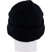 Ribbed Cotton Badge Beanie Noir 031