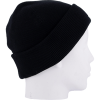 Ribbed Cotton Badge Beanie Noir 031