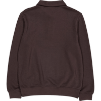 Ribbed Cotton Polo Collar Swea Brown Skb