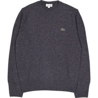 Carded Wool Crew Neck Sweater Heathered Grey