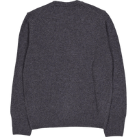 Carded Wool Crew Neck Sweater Heathered Grey