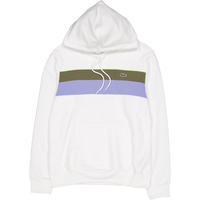 Colour-block Fleece Hoodie Flour/olive-delphinium
