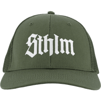 Sthlm Classic 6 Panel Trucker  Olive/white