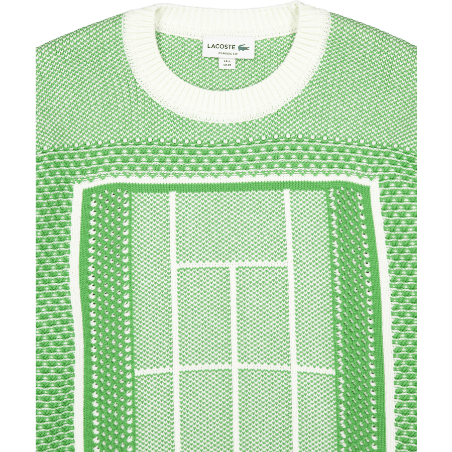 Tennis Court Graphic Jacquard  Billiard Green/flour
