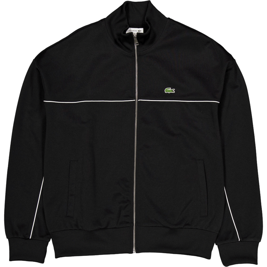 Trim Accent Zipped Sweatshirt Black