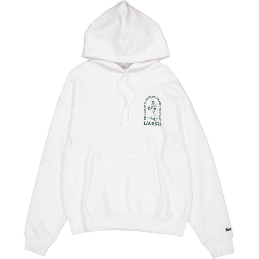 Loose Fit Printed Hoodie White