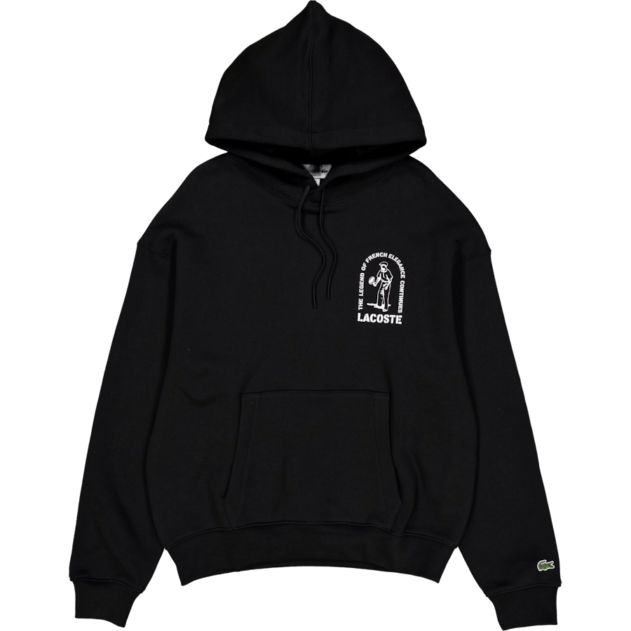 Loose Fit Printed Hoodie Black