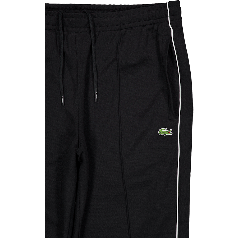 Trim Accent Piqué Sweatpants Black