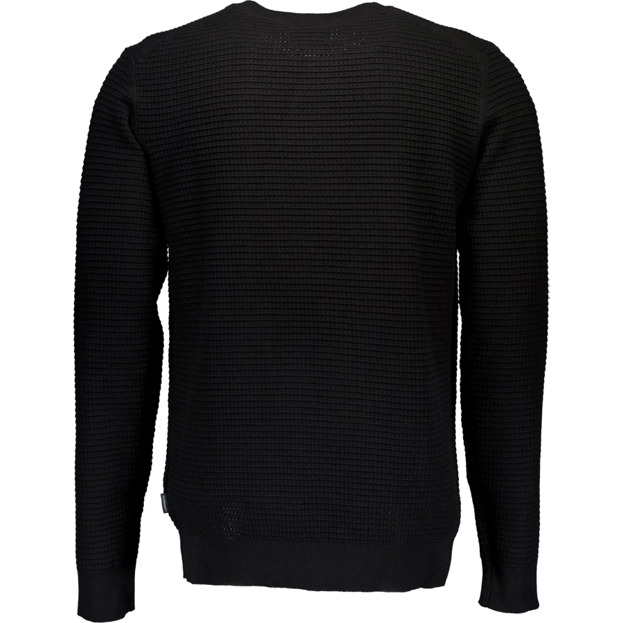 Structure O-neck Knit L/s Blk