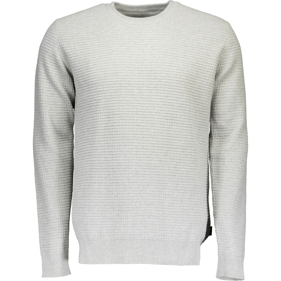 Structure O-neck Knit L/s Gry