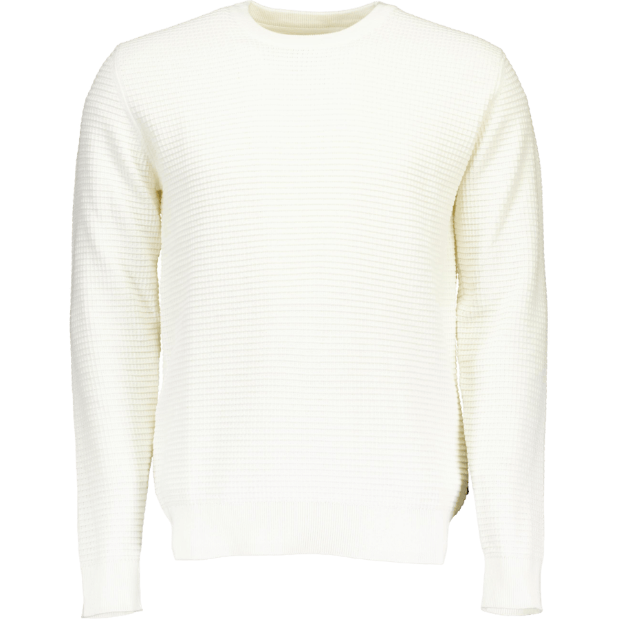 Structure O-neck Knit L/s Whi