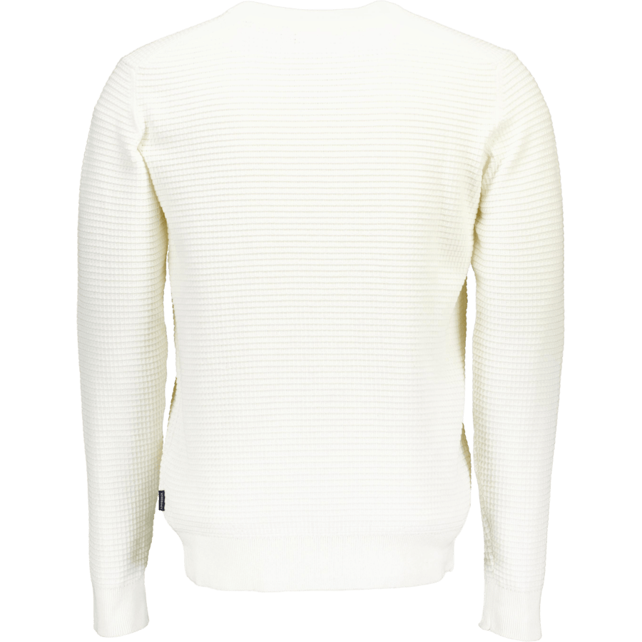 Structure O-neck Knit L/s Whi