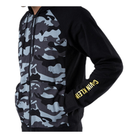 Full Zip Hooded Jacket  Patterned/Black