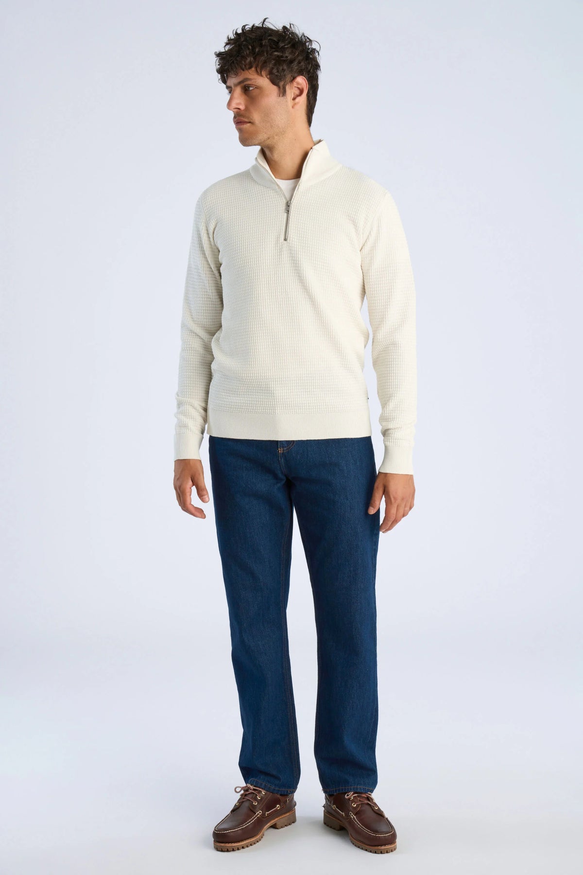 Half Zip Off White