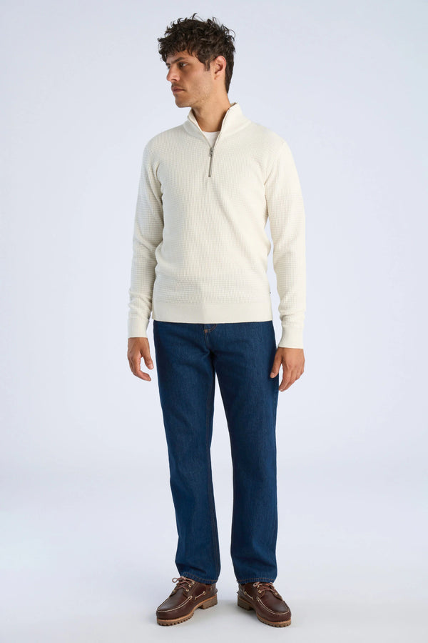 Half Zip Off White
