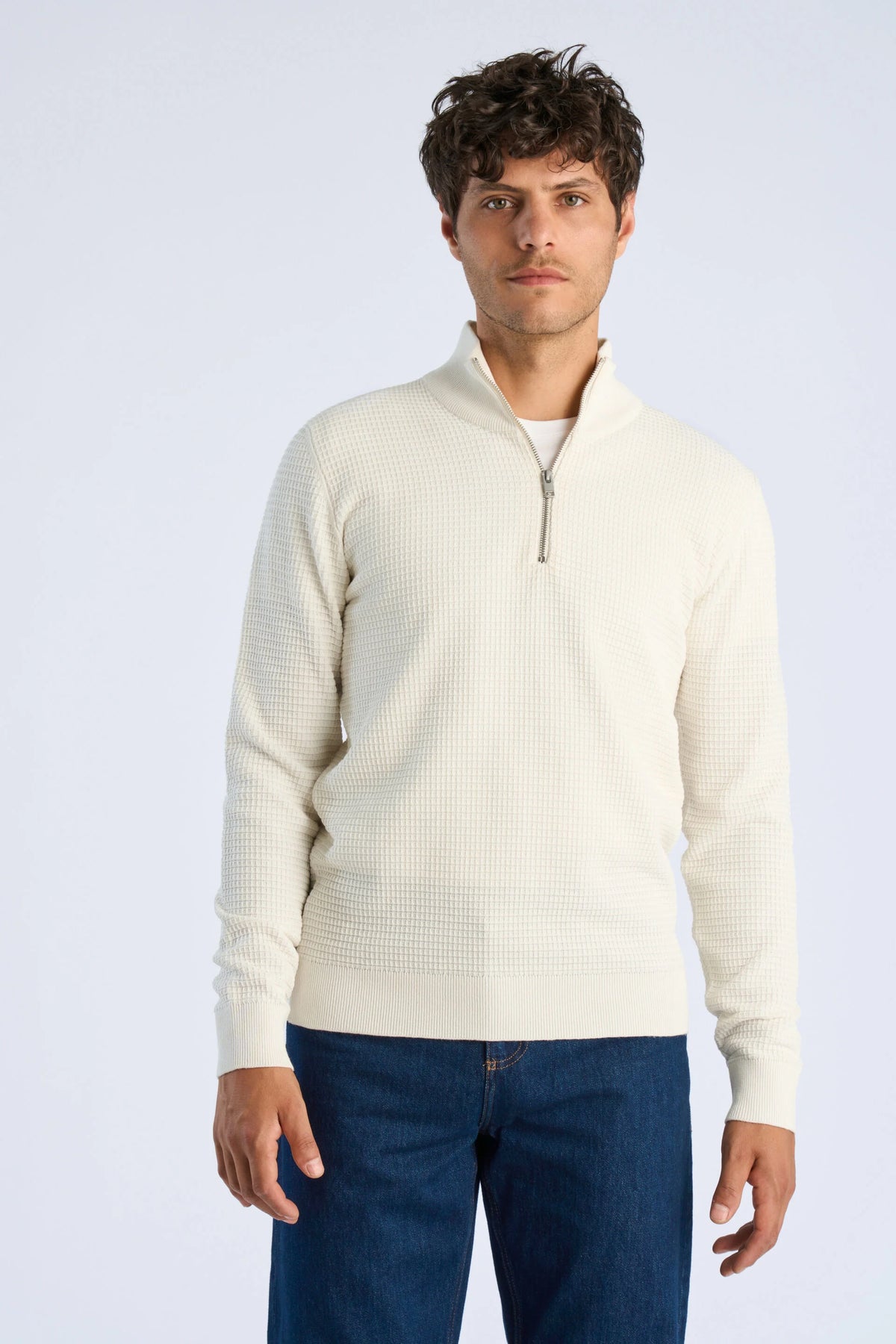 Half Zip Off White