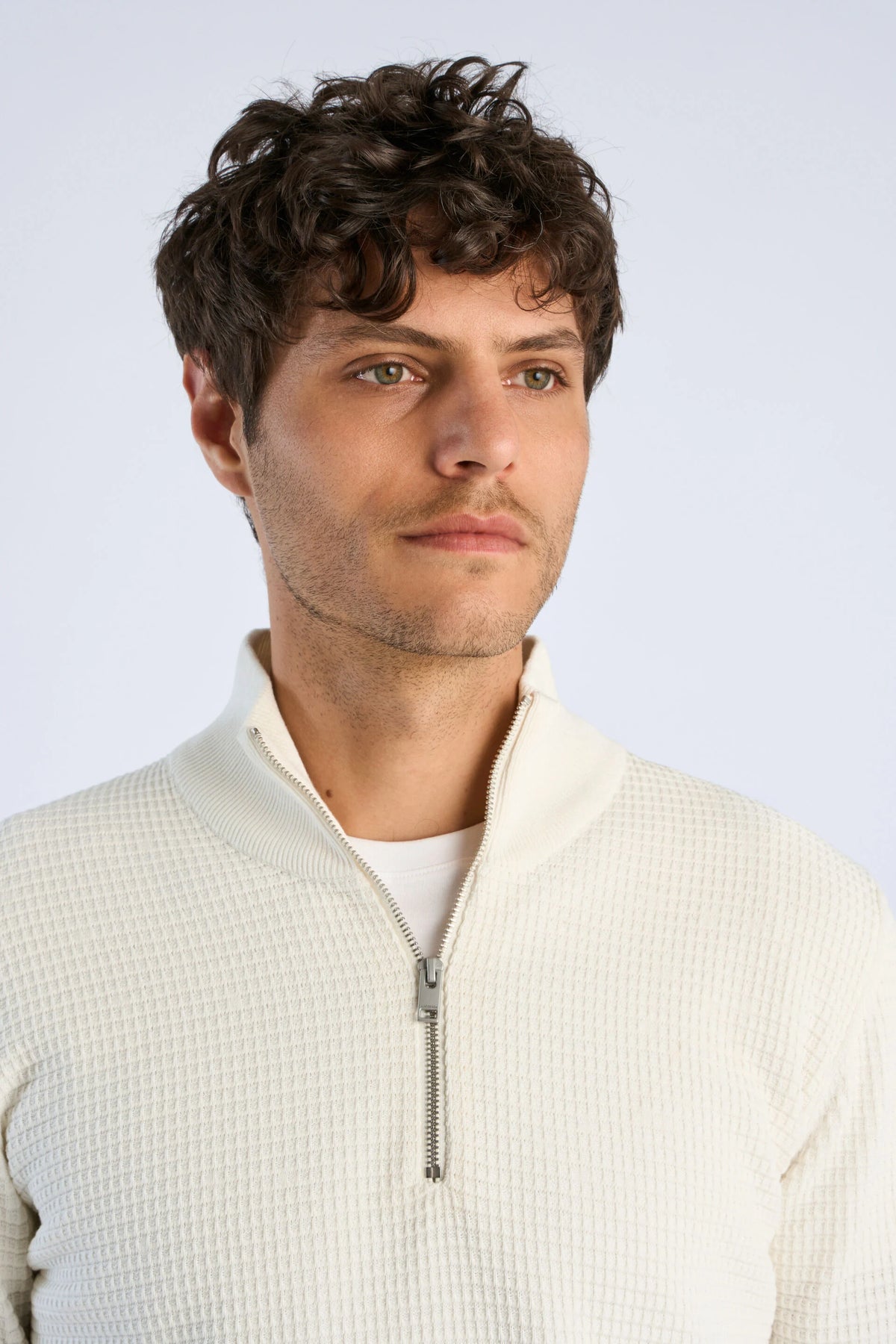 Half Zip Off White