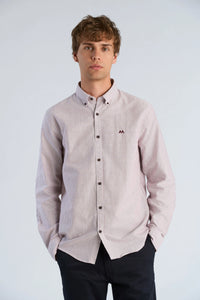 Oxford Shirt L/s Burg/stripe