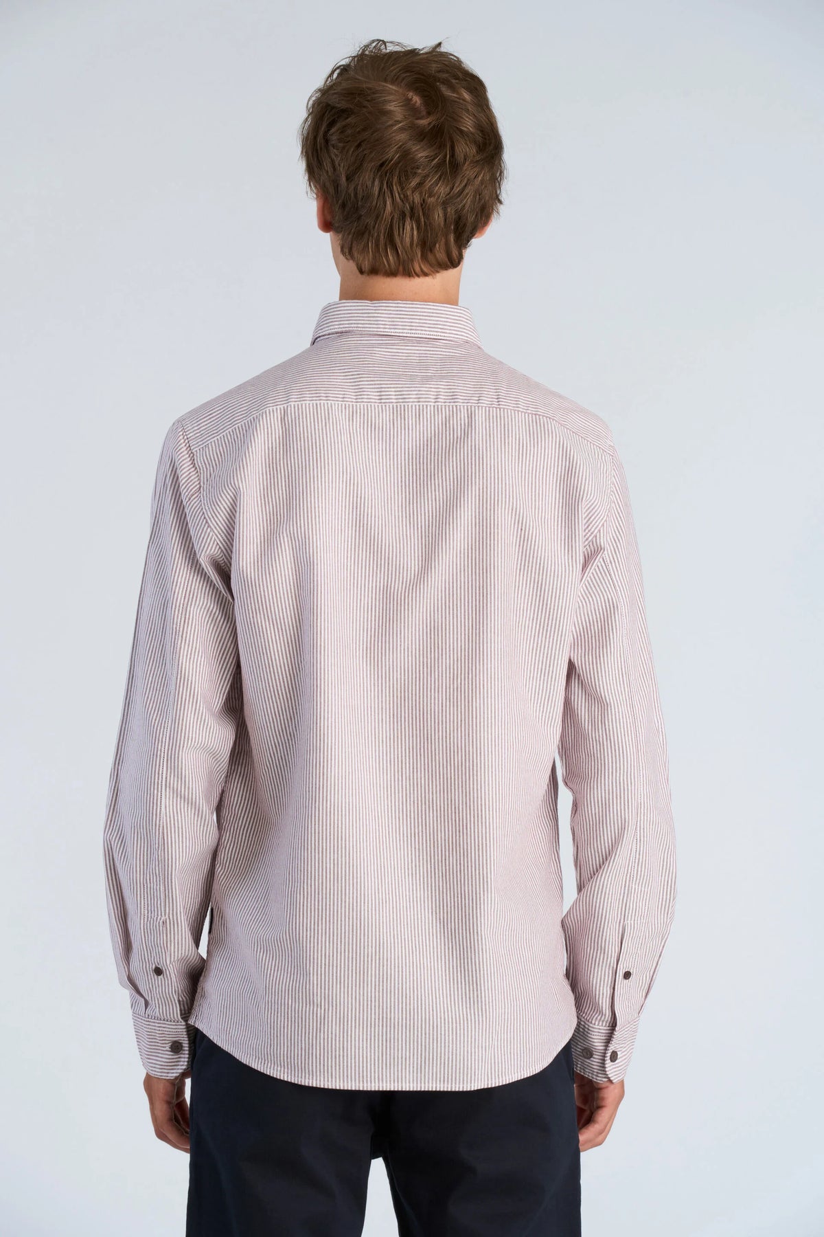 Oxford Shirt L/s Burg/stripe