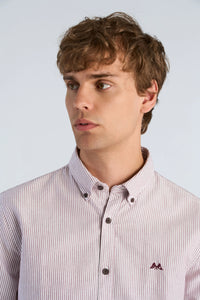 Oxford Shirt L/s Burg/stripe