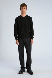 Structure O-neck Knit L/s Blk