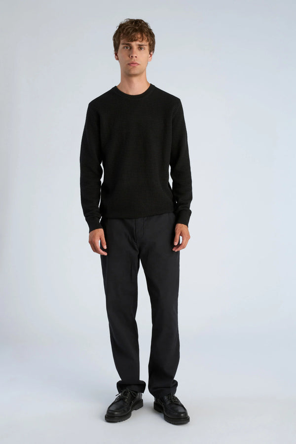 Structure O-neck Knit L/s Blk