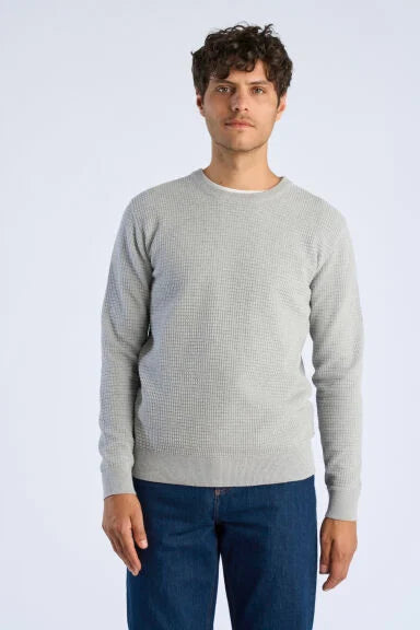 Structure O-neck Knit L/s Gry