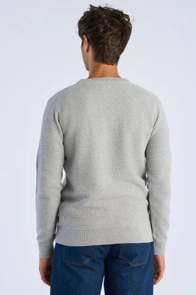 Structure O-neck Knit L/s Gry