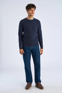 Structure O-neck Knit L/s Nvy