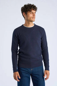 Structure O-neck Knit L/s Nvy