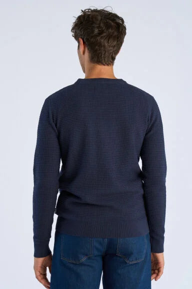 Structure O-neck Knit L/s Nvy