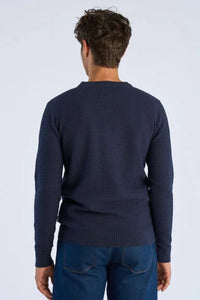 Structure O-neck Knit L/s Nvy