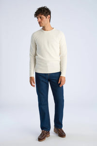 Structure O-neck Knit L/s Whi
