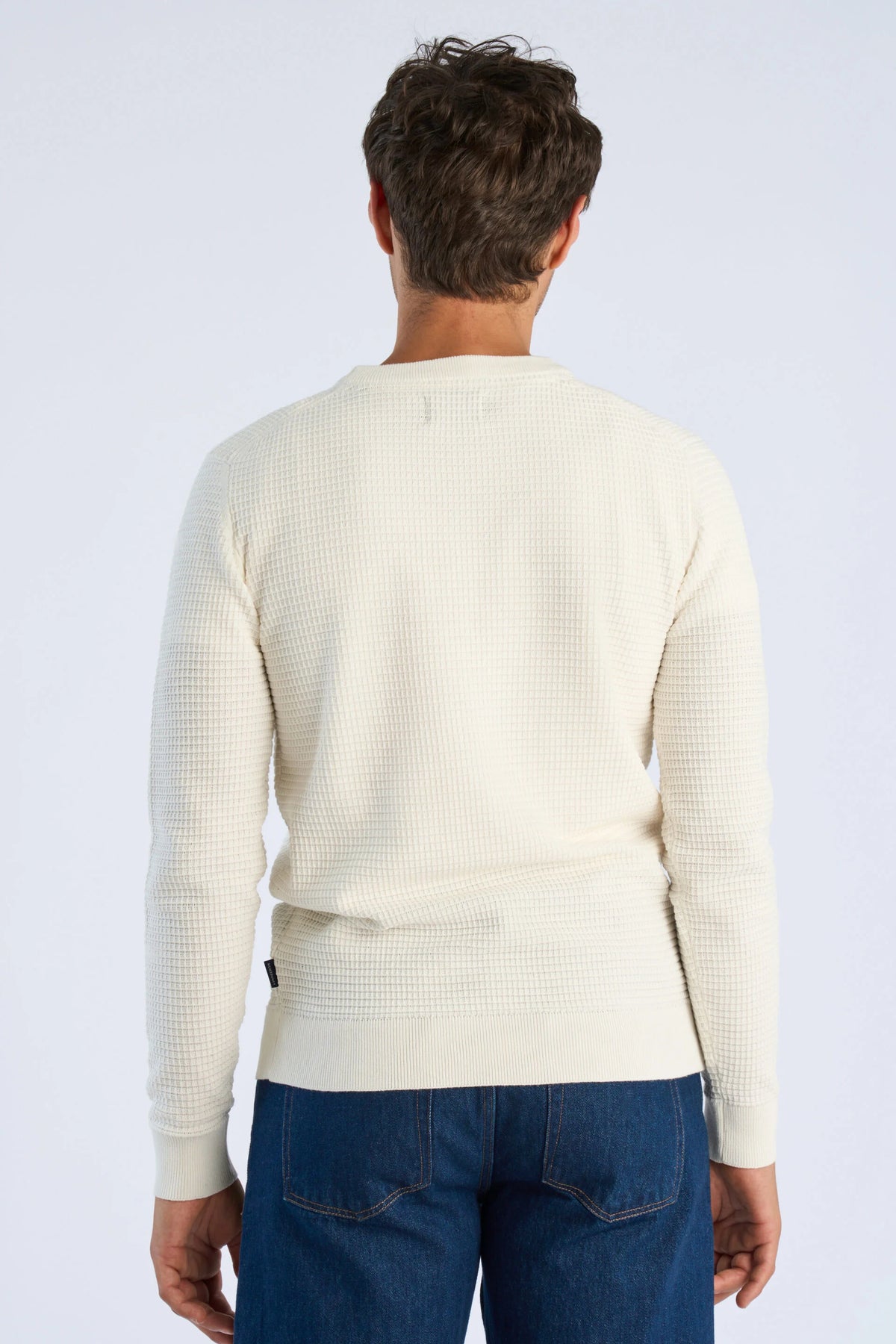 Structure O-neck Knit L/s Whi