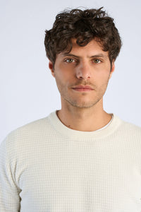 Structure O-neck Knit L/s Whi