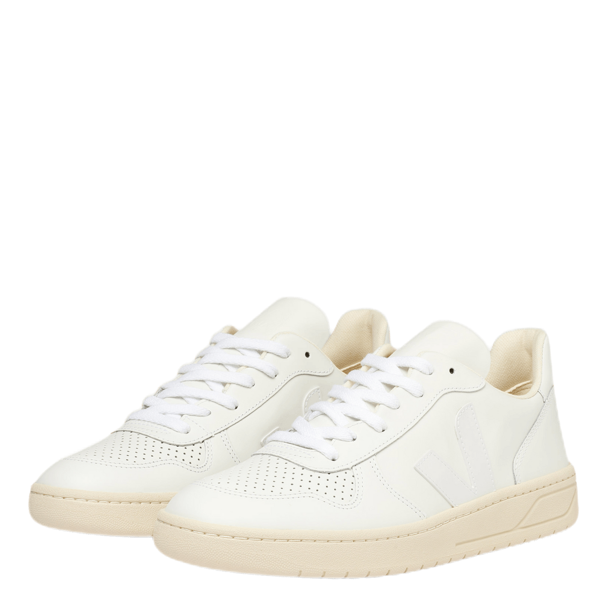 Mens V-10 Leather White