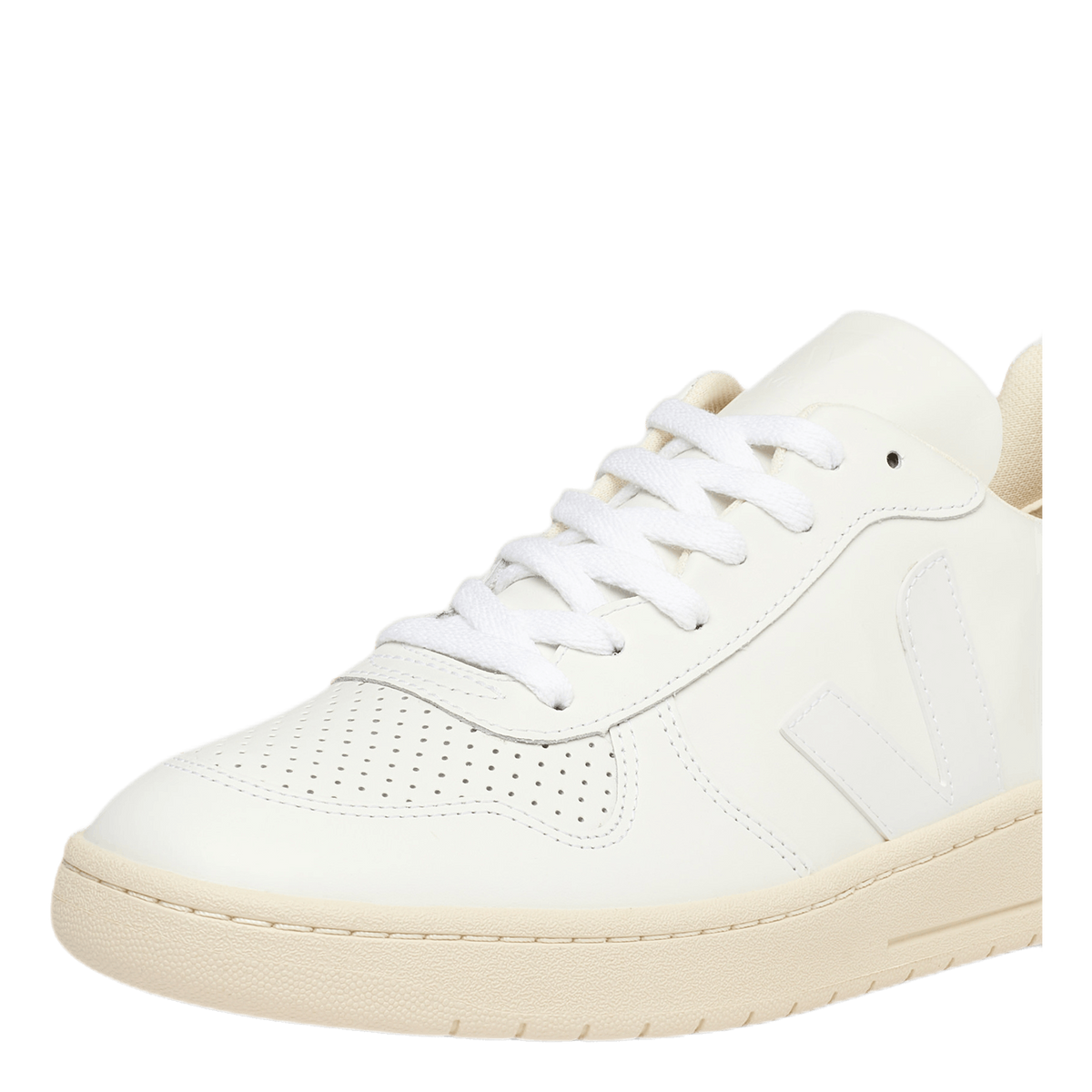 Mens V-10 Leather White