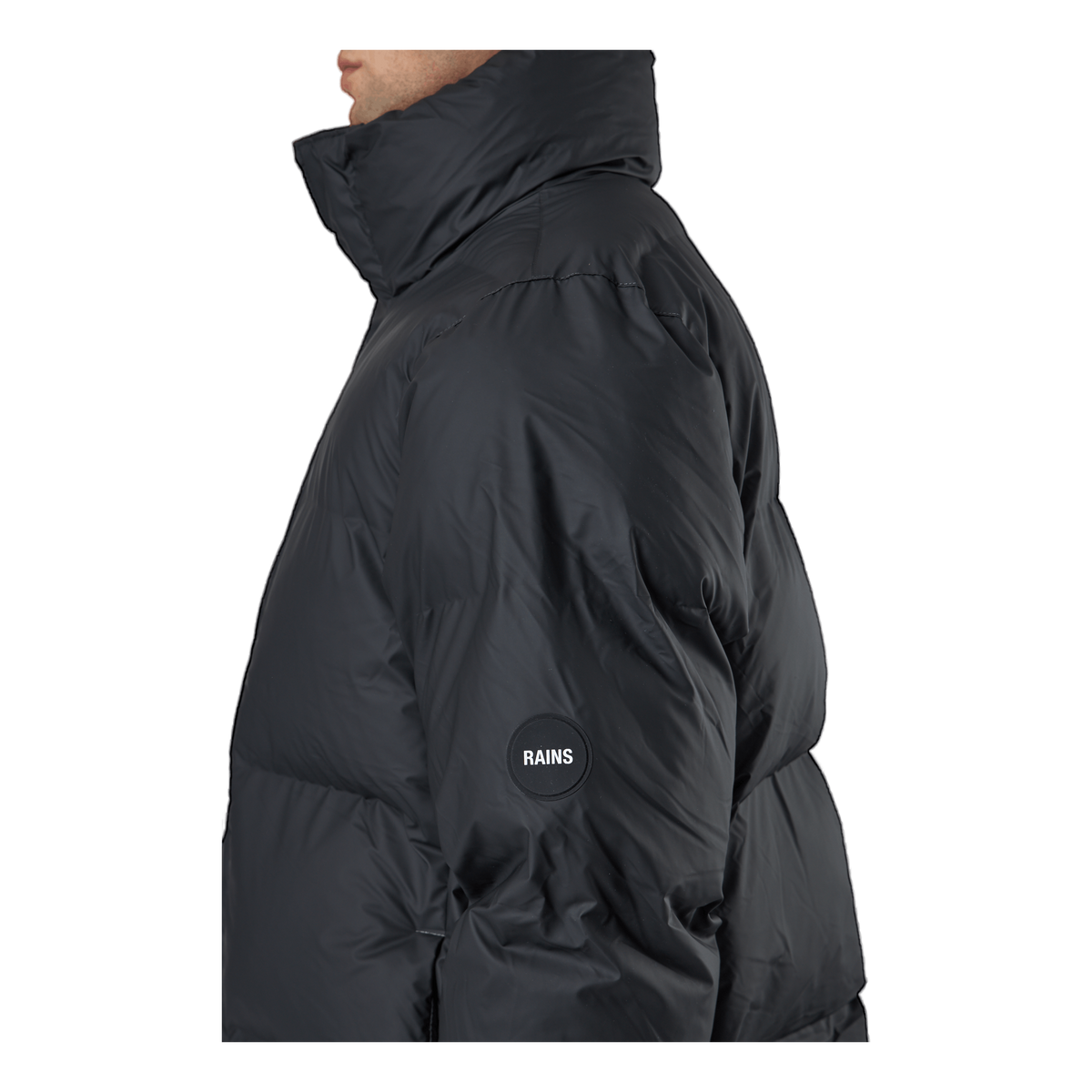 Rains Boxy Puffer Jacket Black