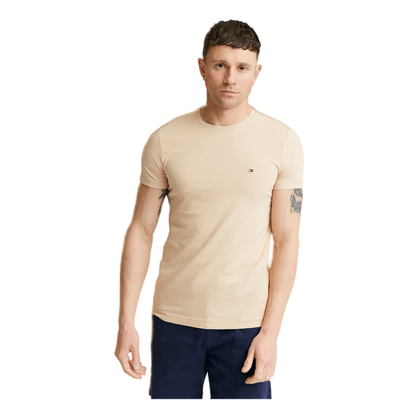 Tommy Hilfiger Stretch Slim Fit Tee Ab3 - Clayed Pebble