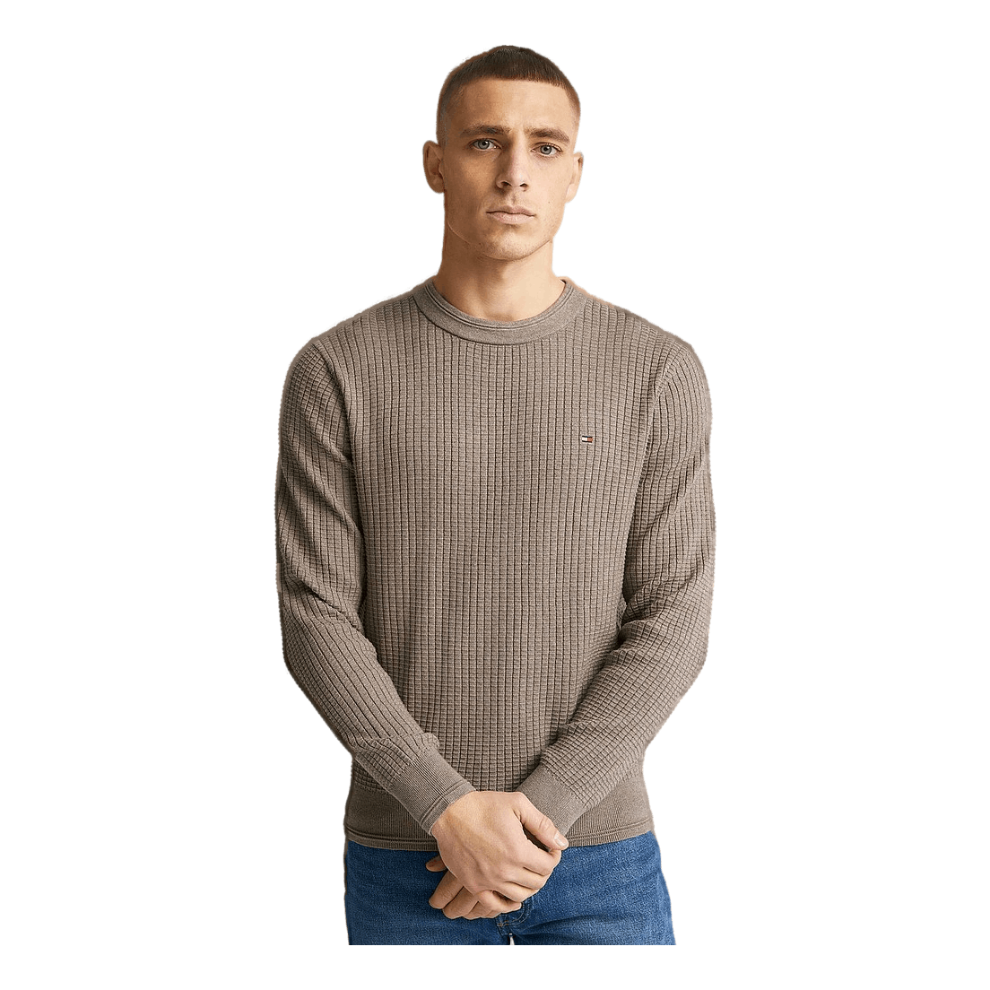 Tommy Hilfiger Grid Structure Crew Neck Nomad