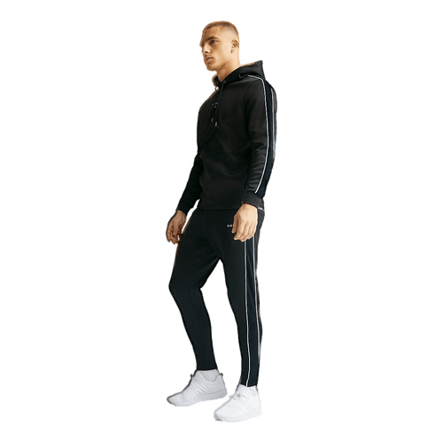 Chaqueta SikSilk Mono Imperial - Negra Con Cierre Y Paneles De Velour