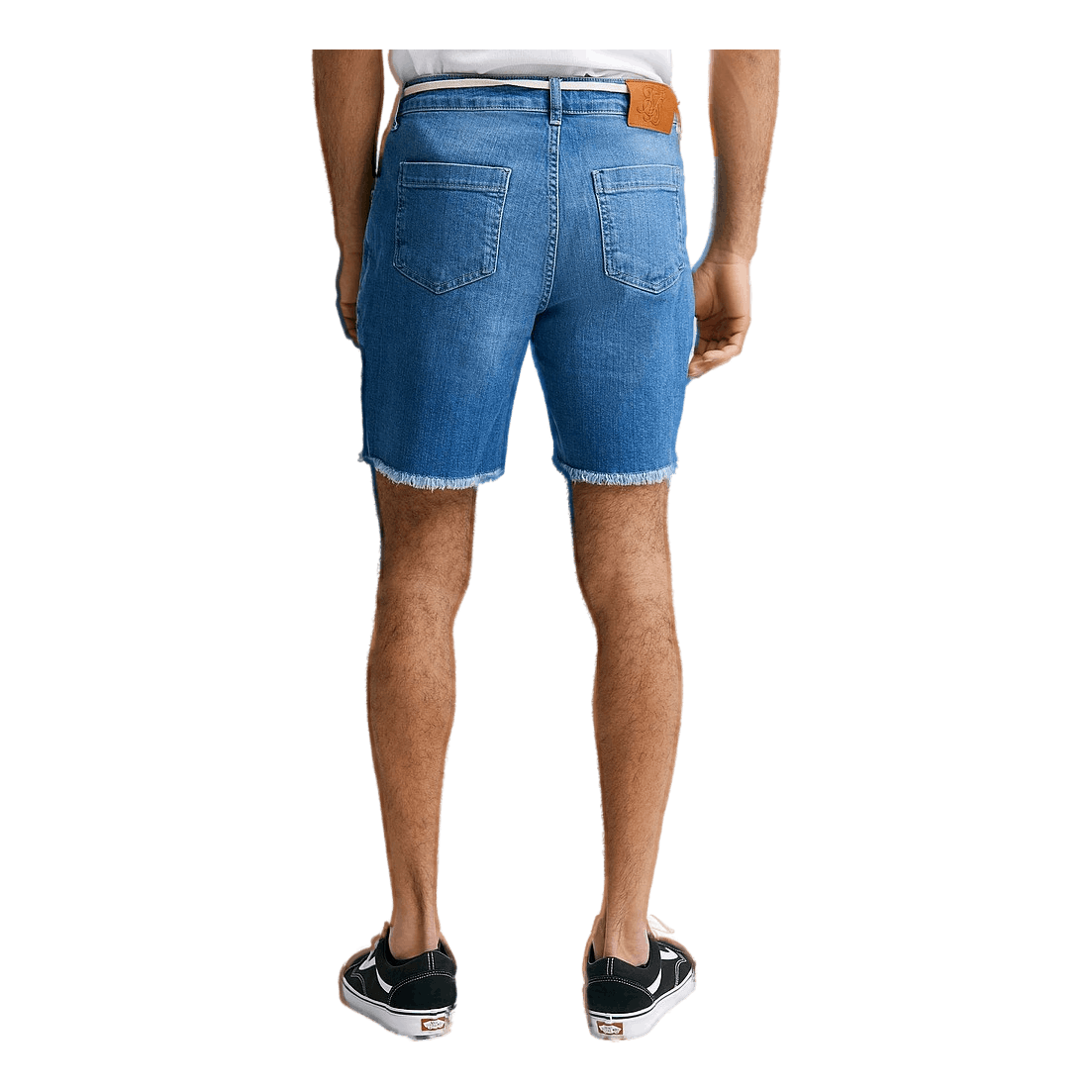 Raw Hem Relaxed Denim Shorts Light Midstone