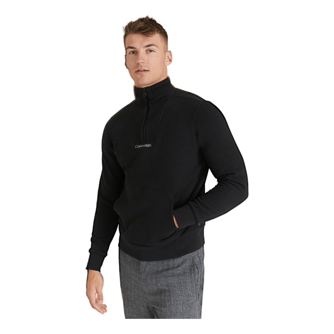 Calvin Klein Rib Detail Comfort Quarter Zip Ck