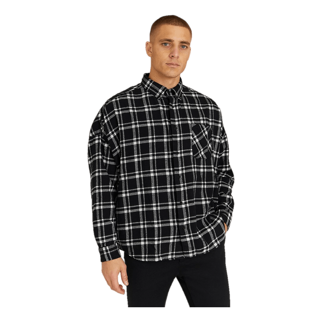 Boxy Flannel Shirt  Check