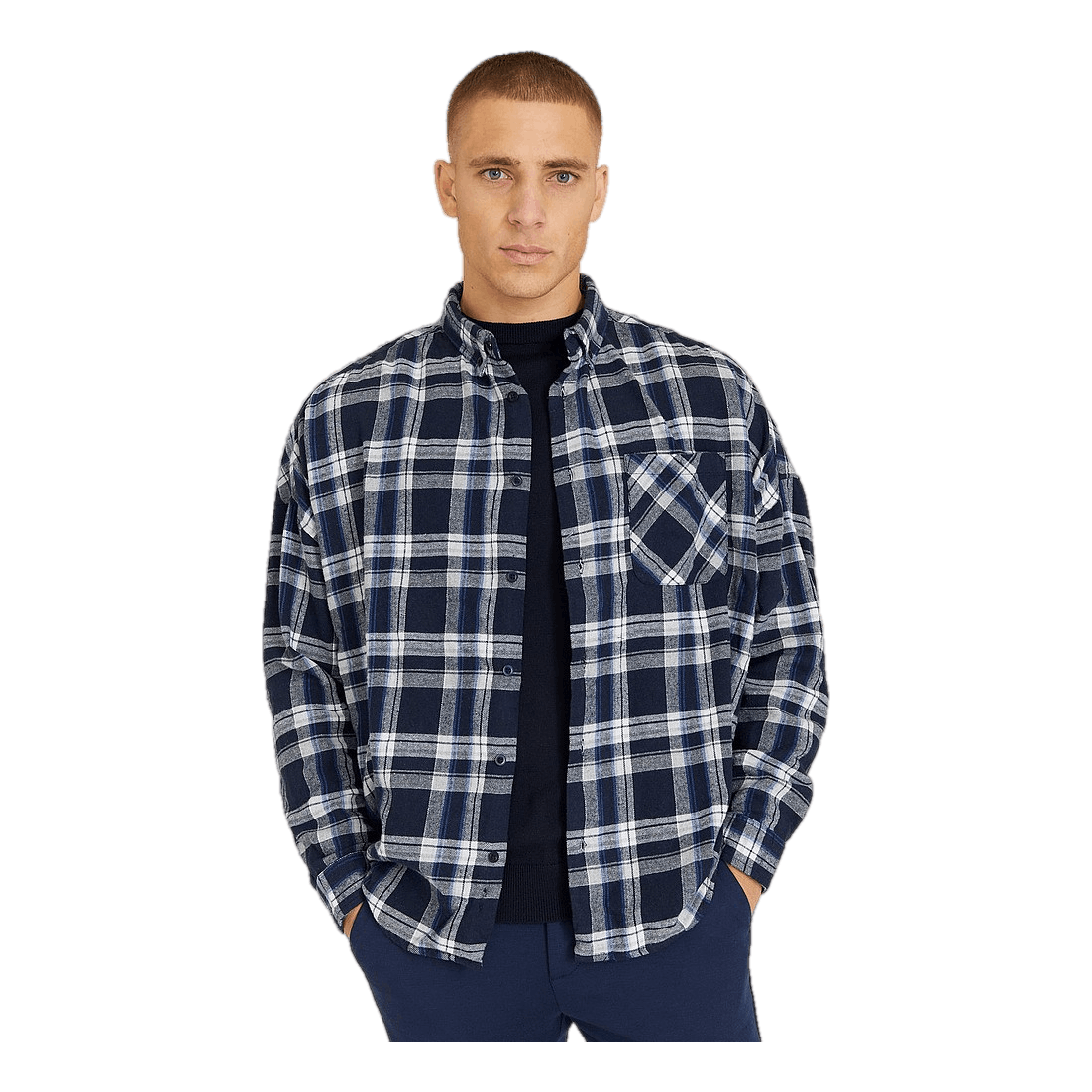 Boxy Flannel Shirt  Check