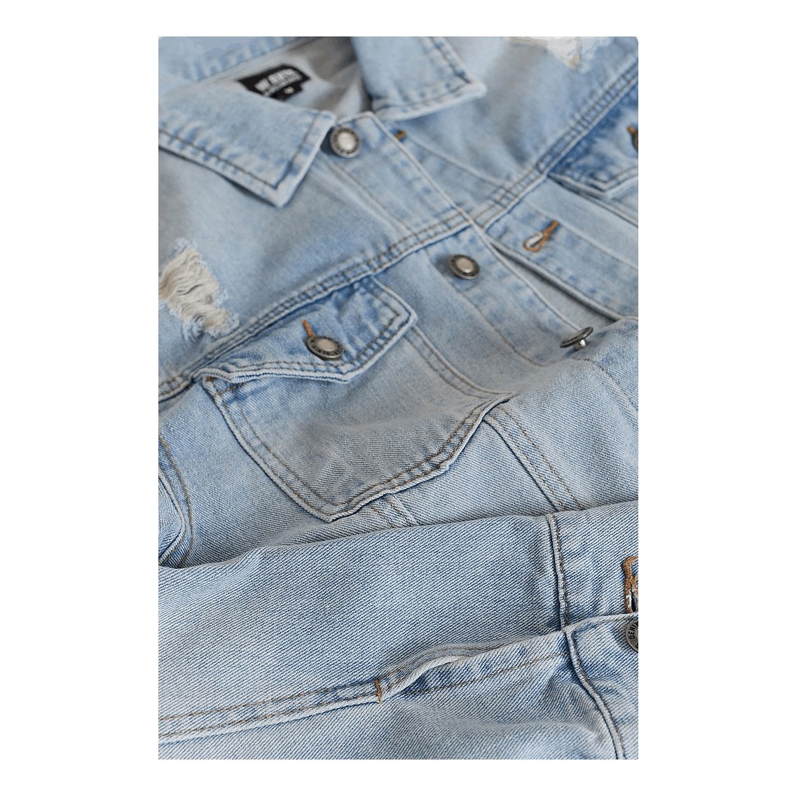 Destroyed Denim Jacket  Washed