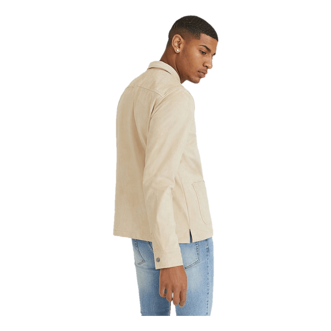 Fake Suede Zip Overshirt