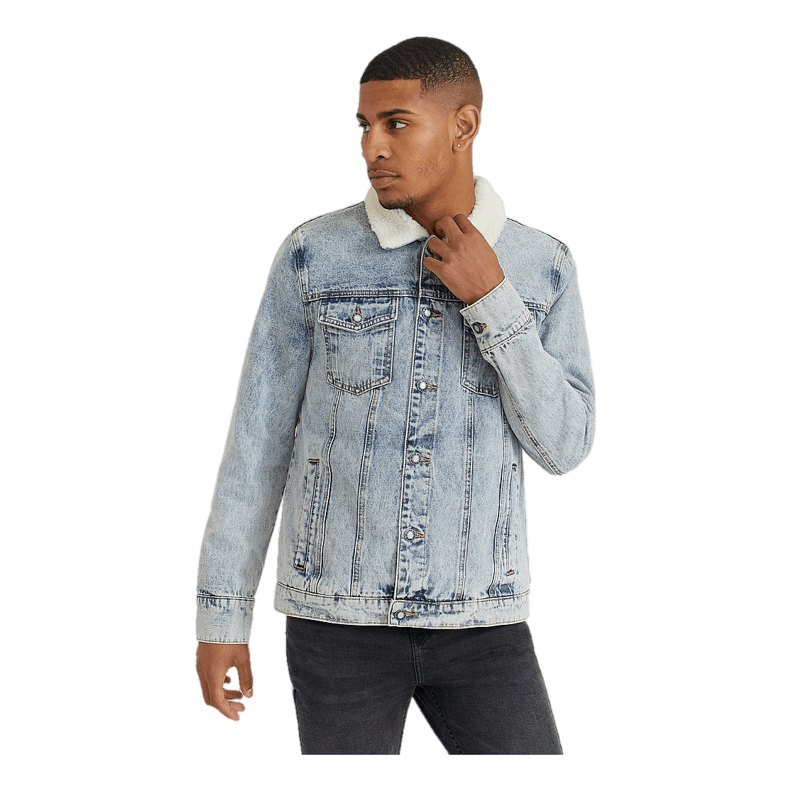 Light wash 2025 denim jacket mens